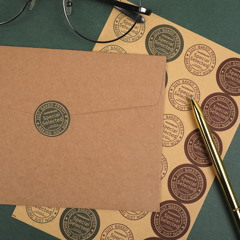 Крафт-бумаги круглые наклейки для конверта уплотнения круглые наклейки полосы наклейка кружок уплотнения пластиковой пасты