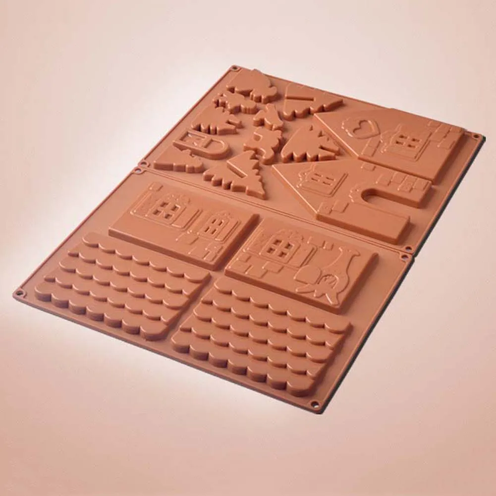 Gingerbread House Christmas Chocolate Silicone Cookies Mold Christmas