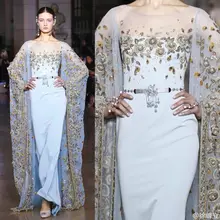 Robe de soiree JUSERE, синее длинное платье для выпускного вечера, ручная расшитая бисером аппликация, прямое, длина до пола, платье для выпускного вечера, Vestido de Festa