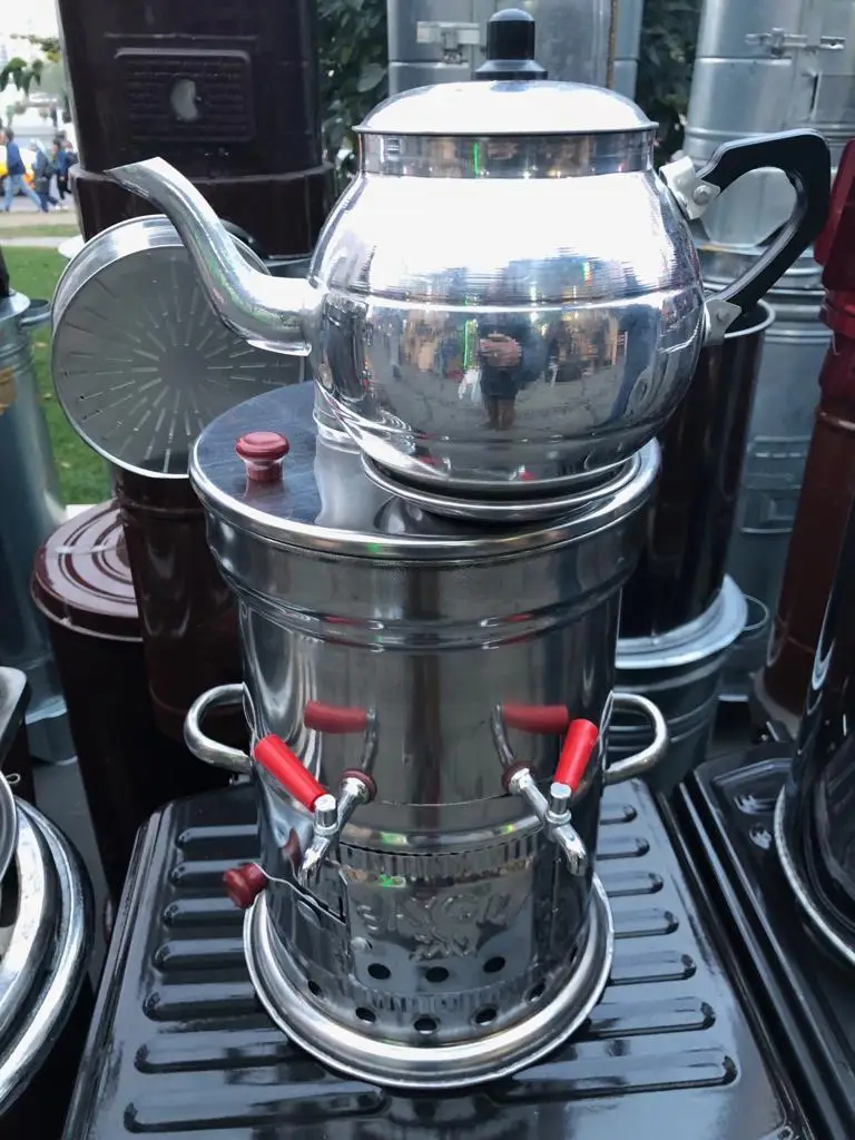

Wood Coal Stove Camp Steel Samovar Tea Coffee Maker With Charcoal