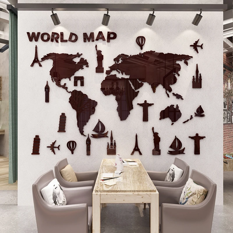 Buy New World Map Acrylic 3d Three