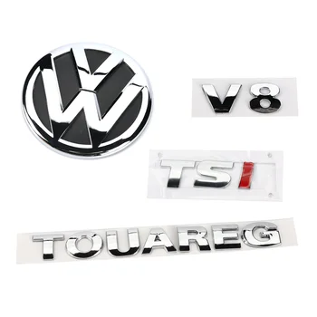 

Rear Badge Boot Chrome Emblem V8 TSI TOUAREG 4pcs for VW Sharan 2011-2016 Touareg 2011-2014 7P6 853 630 A
