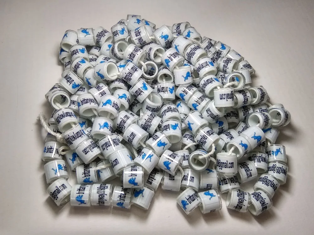 

100pcs/set 8mm plastic rings pigeon bands