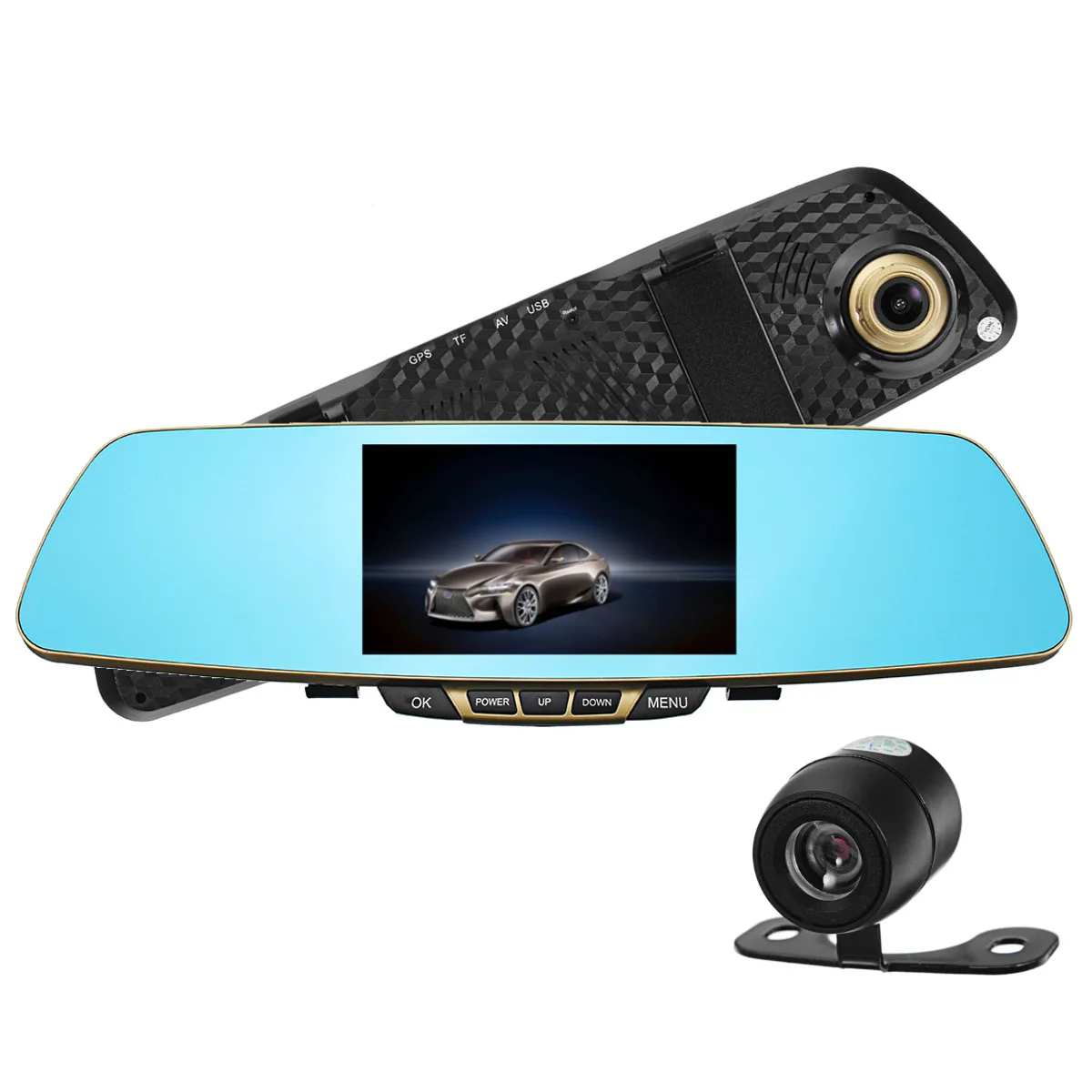 

4.3'' FHD 1080P Car DVR Detector Camera Review Mirror DVR Digital Video Recorder Auto Camcorder Dash Cam Night Vision