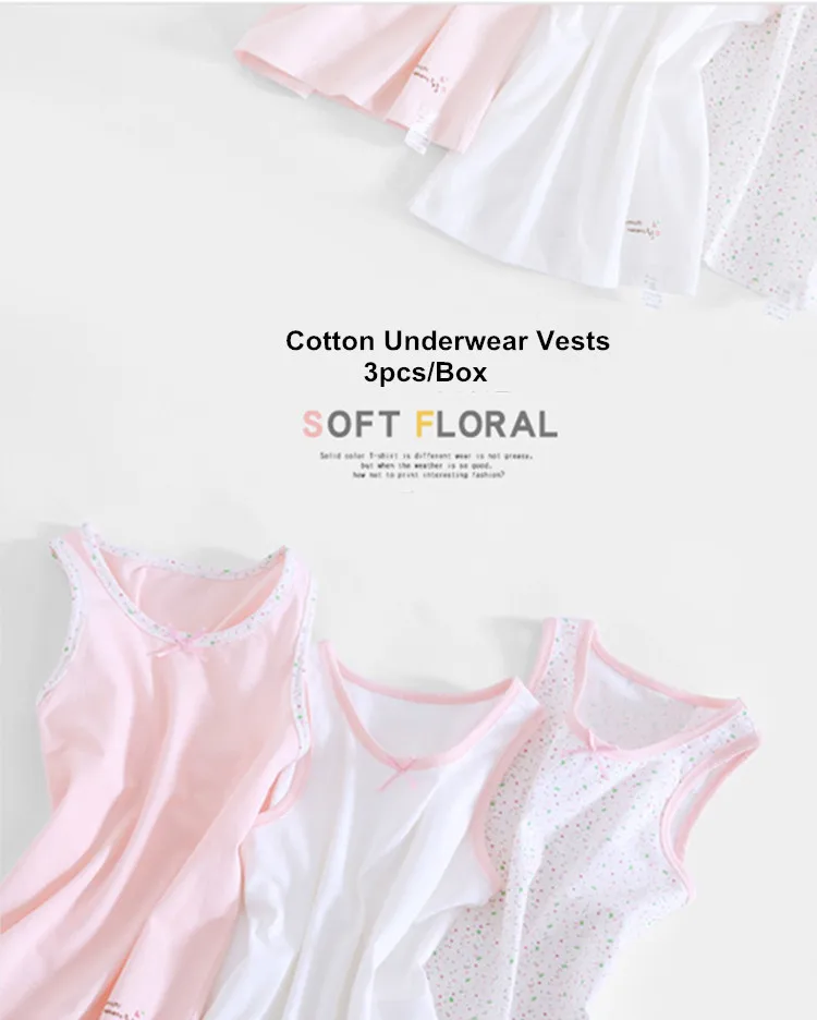 Children Girls Cotton Bowknot Underwear Vests 10