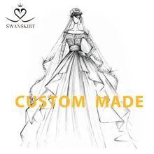 Swanskirt специально свадебное платье DZ аппликации Интернет-магазин Китай Индивидуальные бальное платье сделано в Китае размера плюс Vestido de Noiva