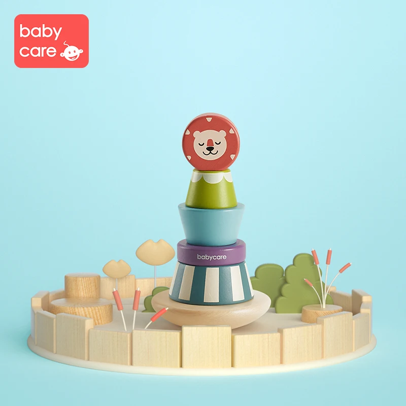 Babycare Милая интеллектуальная Классическая Детская игрушка деревянный цвет животного колонна Форма Сортировка Строительный набор детей Ранние развивающие игрушки