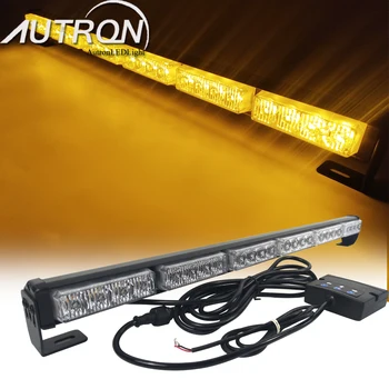 

25.5" 26" LED Emergency Warning Traffic Adviser Signal Grille Strobe Light Bar Amber Flash Response Tow Truck Amber Red Blue
