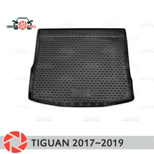 Коврик для багажника Volksawgen Tiguan~, коврик для багажника, Нескользящие полиуретановые грязеотталкивающие накладки для интерьера, багажника, стайлинга автомобилей
