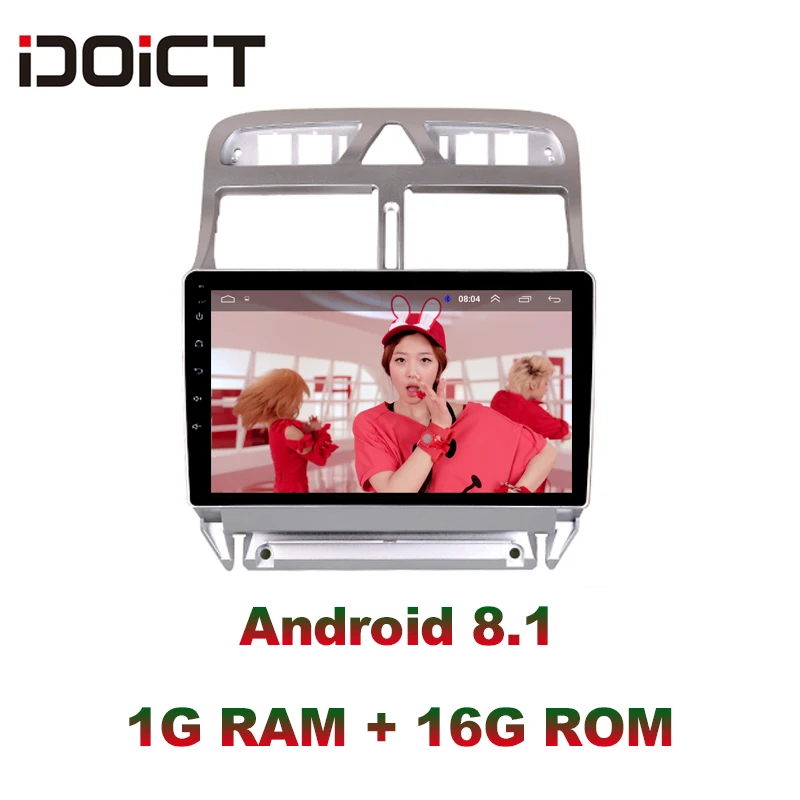 Skup IDOICT Android 8.1 2.5D samochodowy odtwarzacz dvd odtwarzacz nawigacja multimedialna gps dla peugeot 307 307CC 307SW Radio 2002 2013 samochodowe stereo