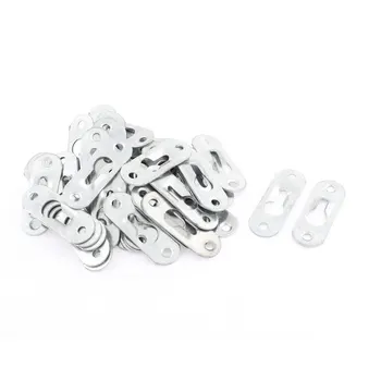 

UXCELL Glass Mirror Picture Metal Hanging Plate Bracket 4Mm Mounting Hole Dia 50 Pcs