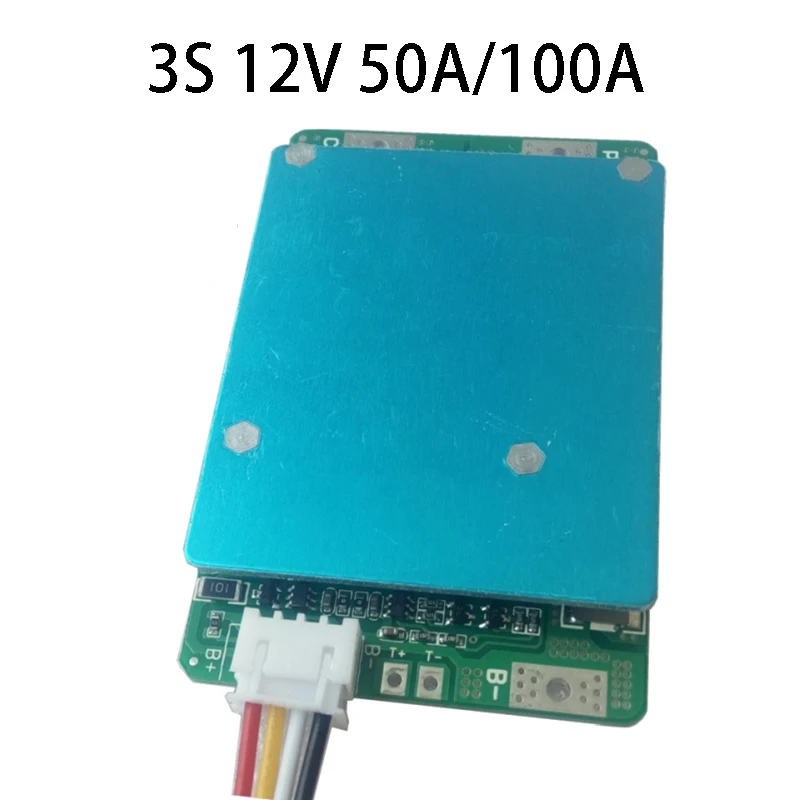 3S 12V высокий ток 50A 100A литиевая батарея Защитная плата 3 ячеек Li-Ion Lipo Li BMS PCM с балансом для инвертора лампы