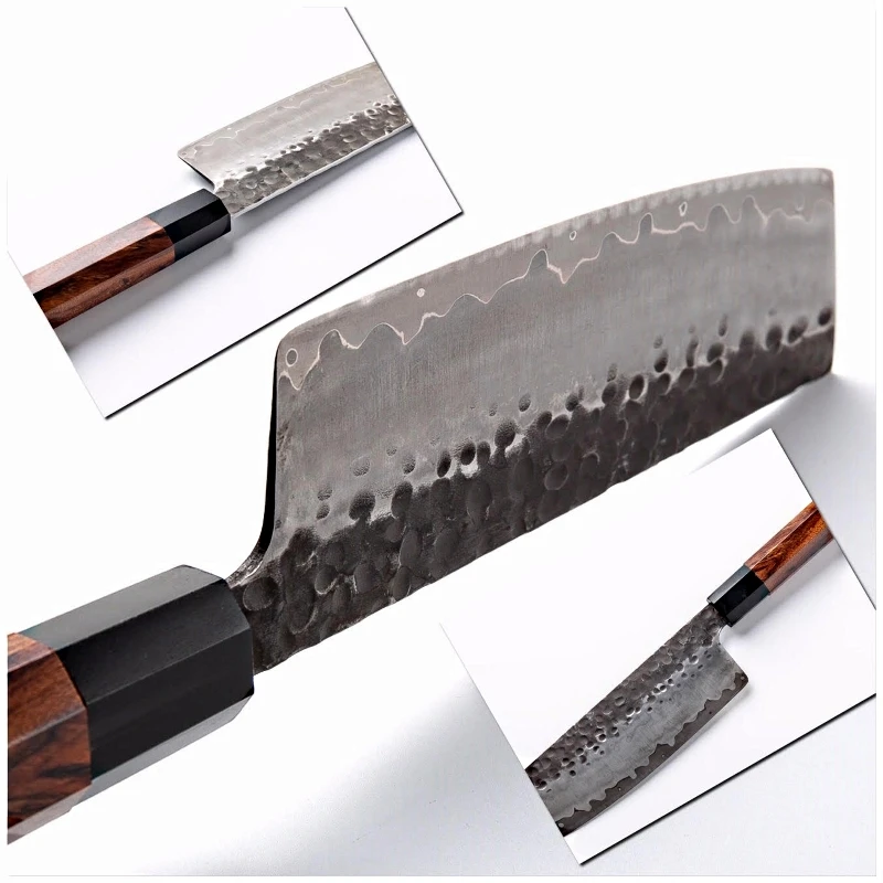  Grandsharp Handmade Nakiri Knife 3 layers Japanese AUS10 steel Kitchen Knives ECO Friendly Chef Coo - 32982185690
