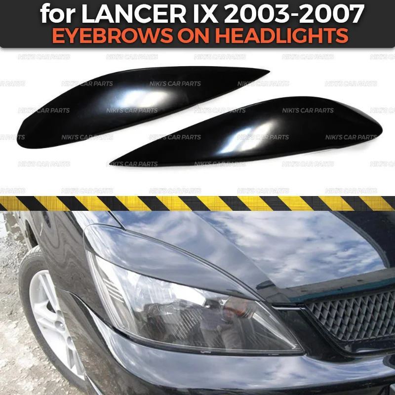 Брови на фары для Mitsubishi Lancer IX 2003-2007 ABS пластиковые реснички ресницы формования украшения автомобиля Стайлинг тюнинг