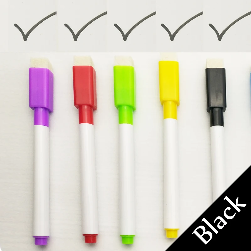 Набор из 5 предметов, школьная классная цветная черная белая ручка, Сухие белые маркеры для доски с ластик для студентов, детская ручка для рисования
