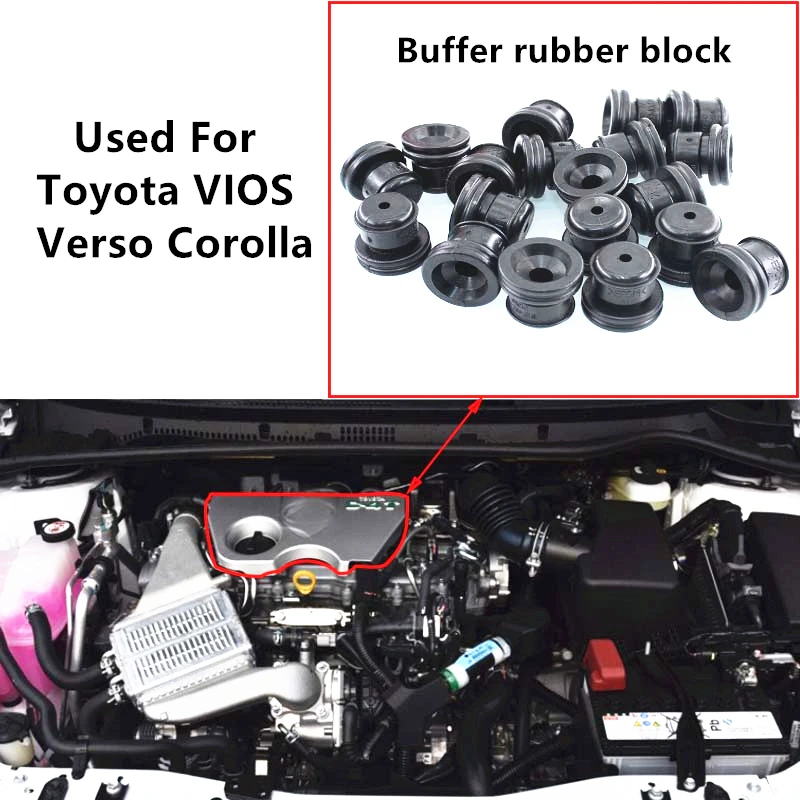

3PCS Car Engine Upholstery Cap Cover Buffer Rubber Block Gasket Cushioning Pier For Toyota VIOS Verso Corolla Fastener