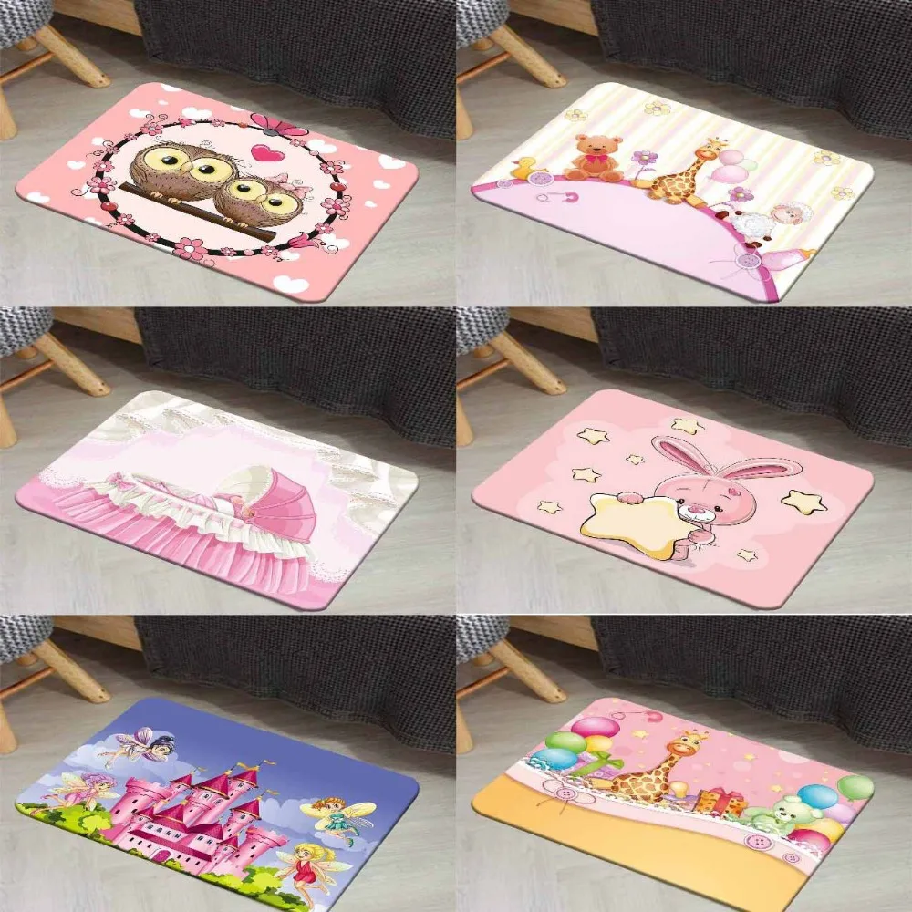 Else розовый Совы животных замок лампа Медведь 3d цифровой печати современный декоративный пол дверной коврик Домашний Декор Entryway детская комната 50x80 см