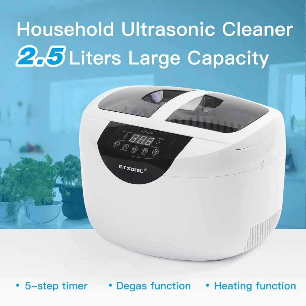 GTSONIC VGT-6250 цифровой ультразвуковой очиститель 2500 мл для фруктов и овощей домашняя