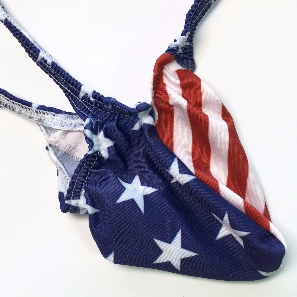 G4034 Флаг США полосы звезды мужское сексуальное женское нижнее белье с Т образной