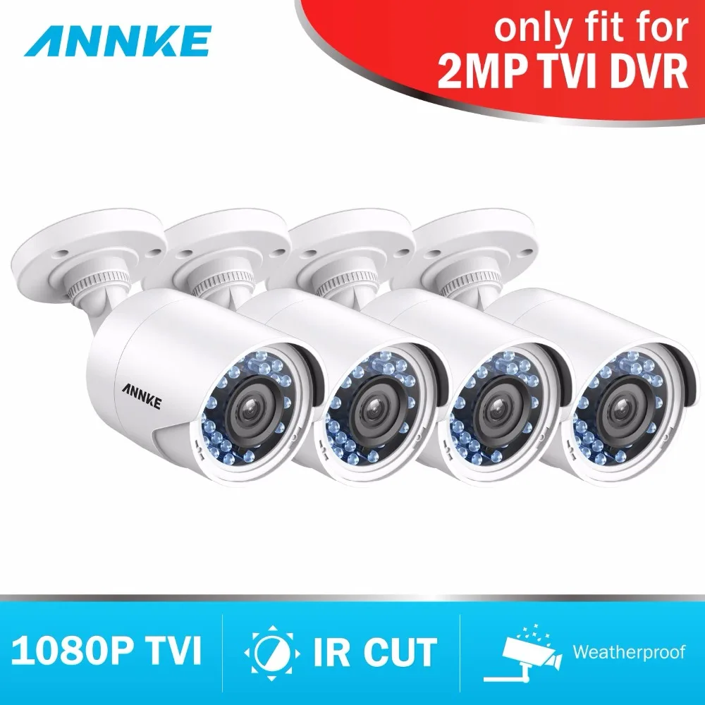 

ANNKE 1080P HD-TVI Bullet CCTV Camera 4pcs Kit Weatherproof Housing And 66ft Super Night Vision Security Video Surveillance