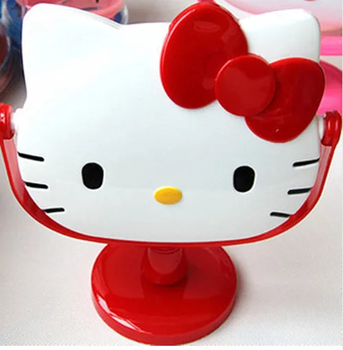 hello kitty зеркало мультфильм макияж стол зеркало KX-3323 - Цвет: Red