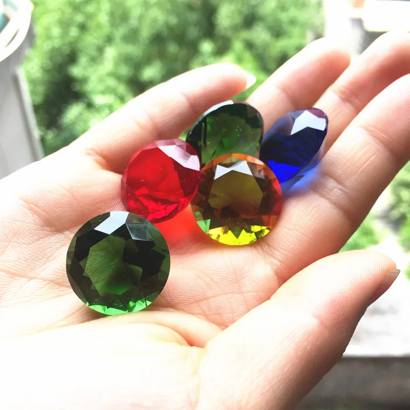 20mm Colorful Crystal Diamond Romantic Colors Big Glass Diamond Party Decoration Home Decoration Ornaments Party Christmas Gifts