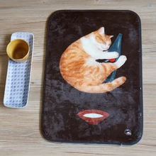 Милые плюшевые пьяный Кот плюшевый коврик плюшевые коврик мультфильм маленький ковер кухня ковер коврик животное мат