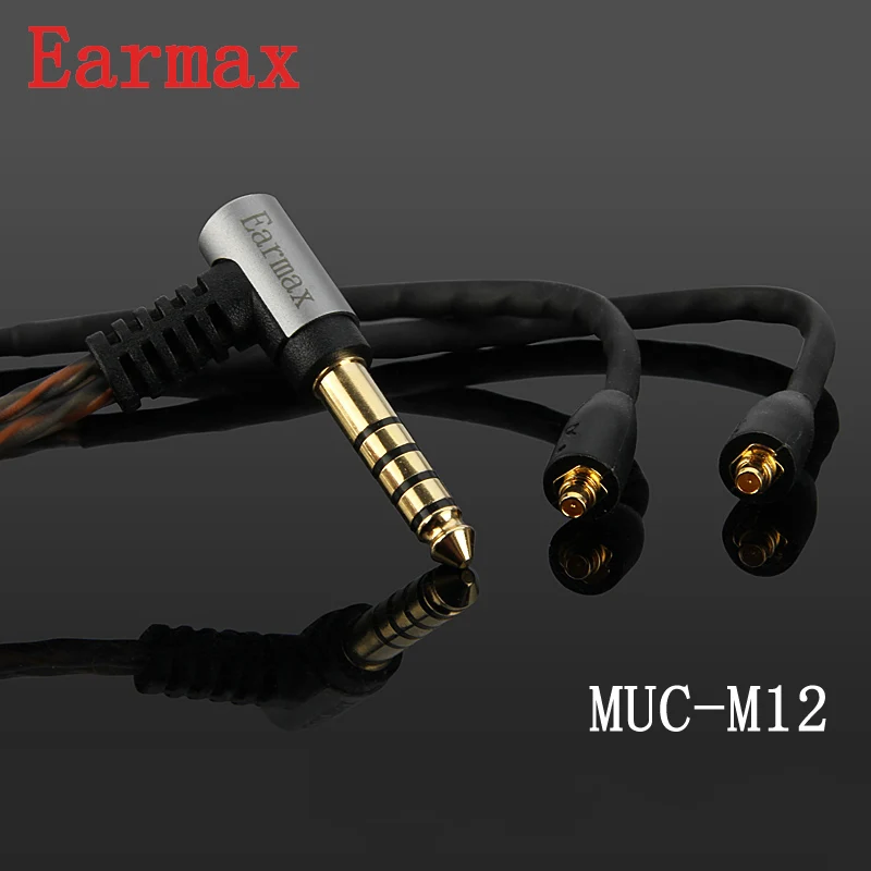 Earmax 4,4 мм HIFI кабель для наушников одиночный Кристальный медный посеребренный MMCX аудио кабель Замена для Shure SE215/535/846/UE900