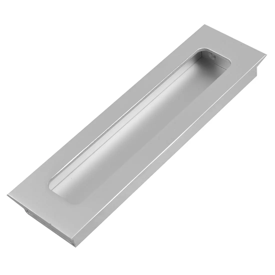 UXCELL Silver Tone Aluminum Rectangular Flush Pull Handle 5.6" Long For Drawer flush pull