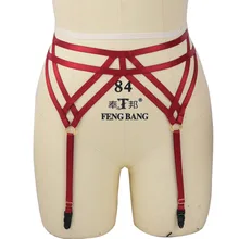 Портупея винно-Красного цвета подвязки трусы эластичный бандаж белье Harajuku бретелька для бюстгальтера в готическом пастельном стиле БДСМ ремень Хэллоуин фетиш одежда