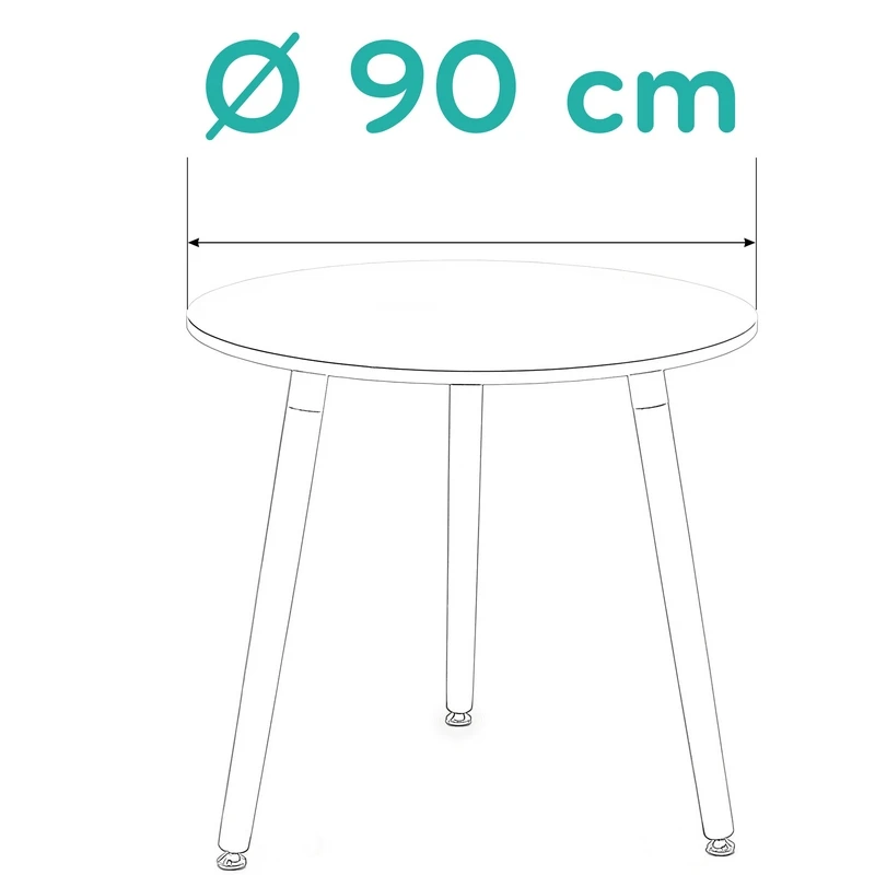 94928 Barneo Т-12 интерьерный обеденный стол МДФ на деревянных ножках круглый стол кухонный стол мебель для кухни столик для кофе журнальный столик черный стол для дачи круглый стол по России - Цвет: Diameter 90cm