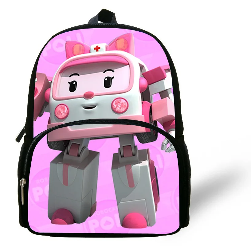 

12-inch Autobots Backpack Kid Boys School Bag Robocar Poli Mochila Infantil Cartoon Children Backpack Robocar Poli Kindergarten