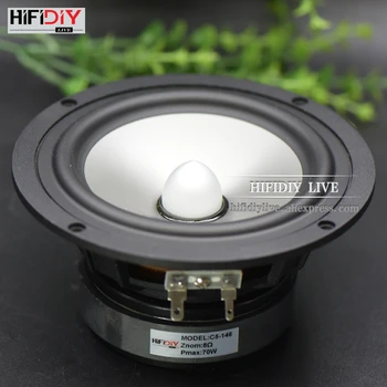 

HIFIDIY LIVE HIFI 5.7 inch 5.5" Midbass Woofer speaker Unit 8OHM 70W Casting Aluminum Fram Metal basin Loudspeaker C5-146