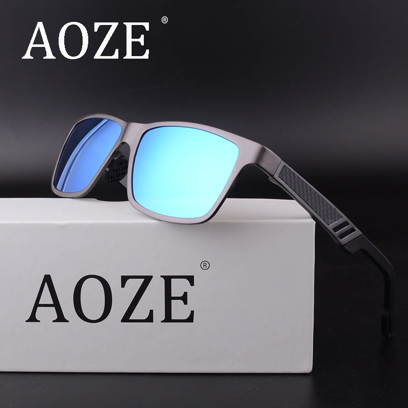 

AOZE Brand Men Aluminum Polarized Mens Sunglasses Mirror Sun Glasses Square Goggle Eyewear Accessories For Men Or Women Female
