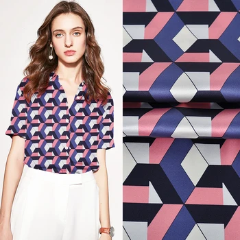

CNUM SP835 Pure Silk/ Geometry, Pop /Silk Fabric 93%Silk 7%Spandex Elastic/ Width 1.29yd Thickness 19mm/ Unit:Meter