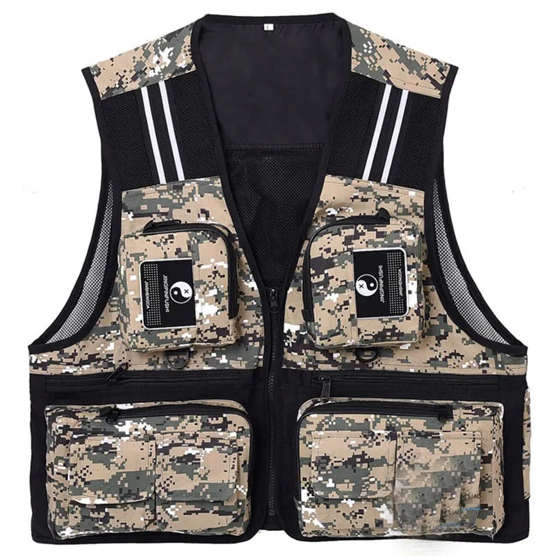 

Breathable Fishing Vests Military Tactical Vest Photography Multifunction Waistcoat Mesh Hunting Vests SWAT Sleeveless Clothes