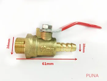 

Free shipping 3/8" DN10-&10mm level handle brass ball valve single nozzle with nipple
