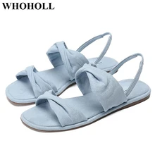 New Women Sandals Summer Shoes Stylish Solid Flock Flat Casual Footwear Open Toe Ankle Strap Ladies Sandals Breathable Design stylish women s sandals with flowers and black colour design