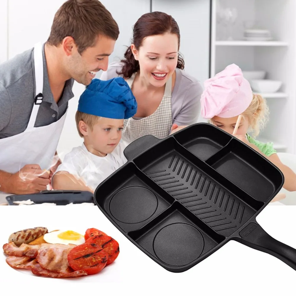 5-In-1-Multi-purpose-Separation-Pot-Fryer-Pan-Non-Stick-Grill-Fry-Oven-Meal-Skillet