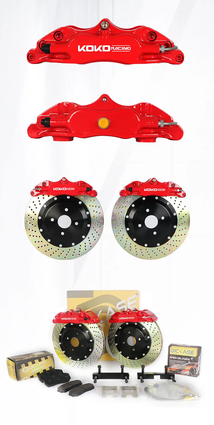 KOKO Racing WT5200 тормозная система 4 горшка красный суппорт 17 дюймов переднее колесо 330*28 мм Просверленный тормозной диск для KIA CARENS 2008
