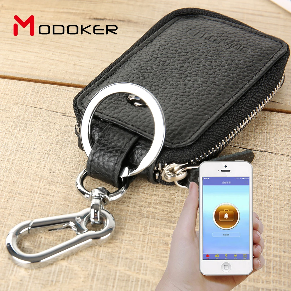 Full Grain Cow Leather Security Car Key Wallet Smart Car Key Case