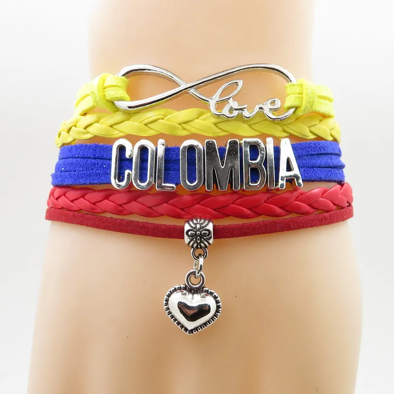 

love colombia Bracelet heart Charm love colombia country bracelets & bangles for woman and manjewelry birthday gift