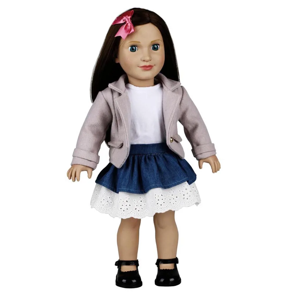 

WOLDOL 18 inch body silicone rebirth girl baby fashion doll toy realistic doll rebirth doll children birthday Christmas