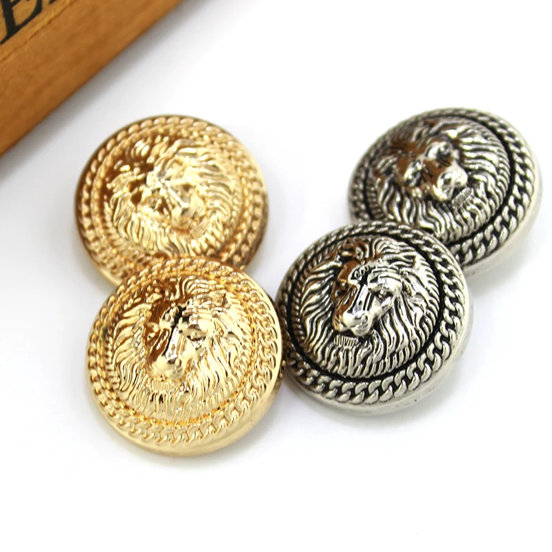 

Free shipping 10pcs/lot Golden lion metal buttons high-grade clothes suit buttons male woman coat sweater buttons 15mm-25mm