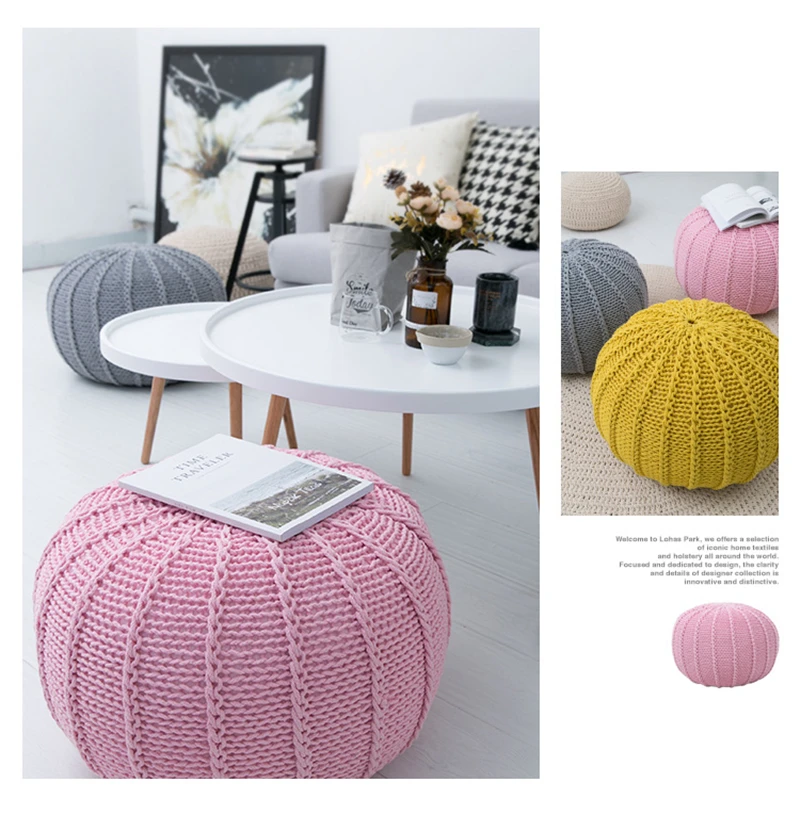 Modern Handmade European Style Lazy Bean Bag Sofa Children's Chair Living Room Single Puff Sofa Tatami Home Decoration 4