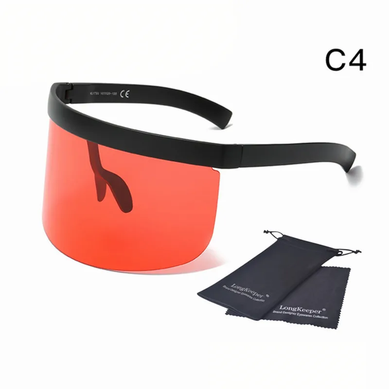 Длинные солнцезащитные очки в стиле панк для мужчин и женщин, большие квадратные мужские крутые солнцезащитные очки для вождения, очки унисекс с защитой от уф400 лучей - Цвет линз: C4