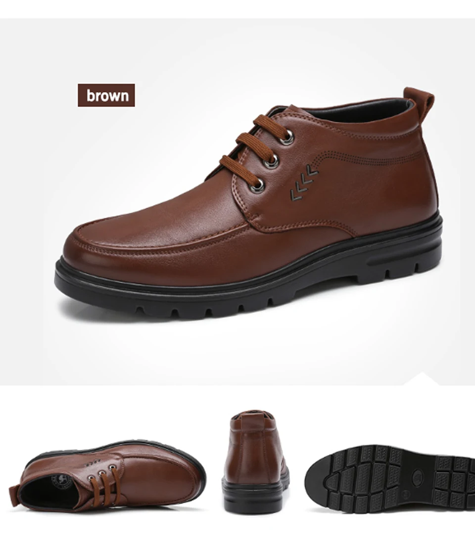 CAMEL/мужские ботинки с теплым мехом; деловые повседневные ботинки из натуральной кожи; черные Нескользящие мужские ботинки из мягкой коровьей кожи; Bota
