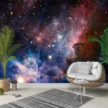 

Else Blue Red Sky Night Stars Space Galaxy 3d Cleanable Fabric Home Decor Living Room Bedroom Photo Wall Wallpaper in Rolls
