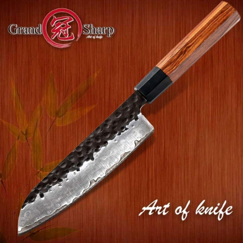 Нож Santoku ручной работы японский шеф нож из высокоуглеродистого пластика AUS10 7
