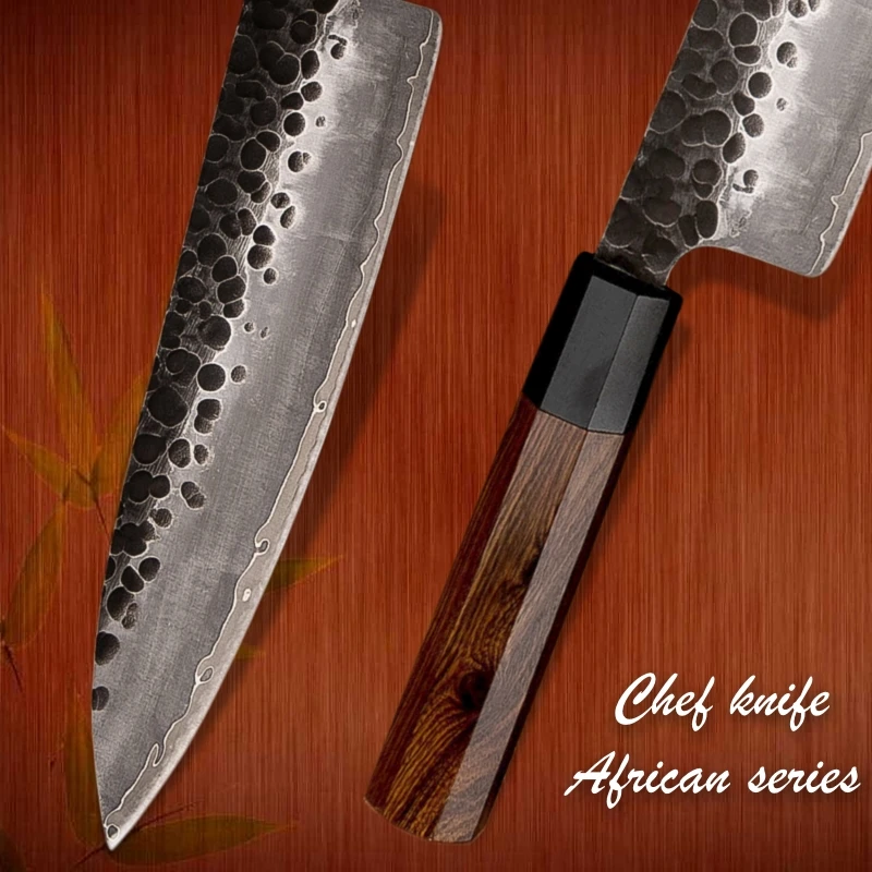 Кухонные ножи ручной работы, нож шеф-повара, японский нож AUS10 из высокоуглеродистой стали, экологичные инструменты для приготовления пищи, ручка из натурального дерева